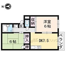 セジュール91 2DKの間取図画像