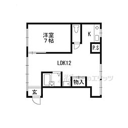 YUビル 1LDKの間取図画像