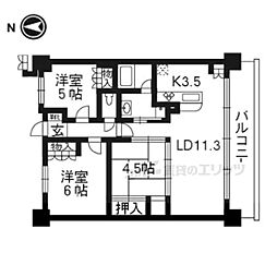 アトレ西院エルステージ 3LDKの間取図画像
