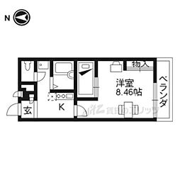 レオパレスおおやぶ 1Kの間取図画像