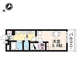レオパレス深草 1Kの間取図画像