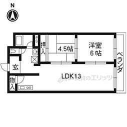 アサワハイツ 2LDKの間取図画像