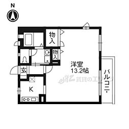 シュウガコウ 1Kの間取図画像