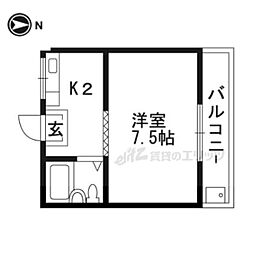 脇坂コーポ 1Kの間取図画像