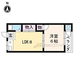 高木ハイツ 1DKの間取図画像
