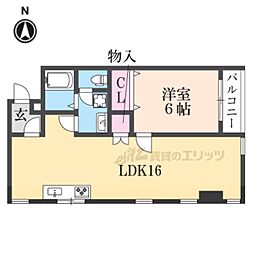 カームネス 1LDKの間取図画像