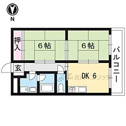 シャロム吉祥院 2DKの間取図画像
