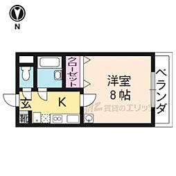 メゾン・ベローナ 1Kの間取図画像