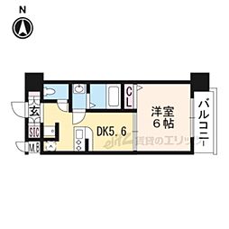 エステムコート京都西大路 1DKの間取図画像