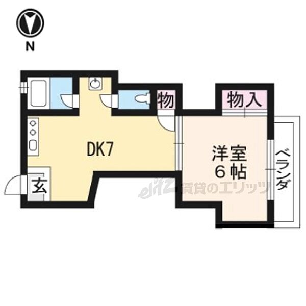 牧マンション 21｜京都府京都市左京区田中里ノ内町(賃貸マンション1DK・2階・30.00㎡)の写真 その2