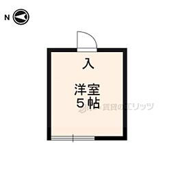 京都市営烏丸線 松ヶ崎駅 徒歩13分の賃貸アパート 2階ワンルームの間取り