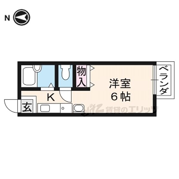 シャンブル　タキモト 101｜京都府京都市北区大宮南林町(賃貸アパート1K・1階・20.46㎡)の写真 その2