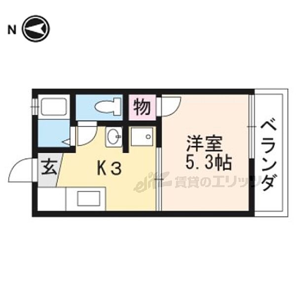 北山ＨｉｌｌｓＡ 101｜京都府京都市北区上賀茂菖蒲園町(賃貸アパート1K・1階・20.64㎡)の写真 その2