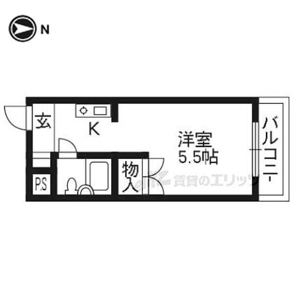 ソレーユー藤井 202｜京都府京都市右京区西院東今田町(賃貸マンション1K・2階・16.50㎡)の写真 その2