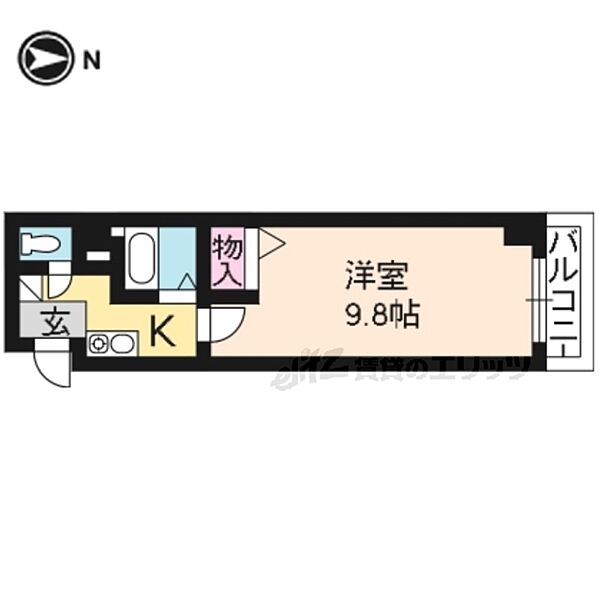 ビクトワール二条 508｜京都府京都市中京区聚楽廻南町(賃貸マンション1K・5階・26.72㎡)の写真 その2