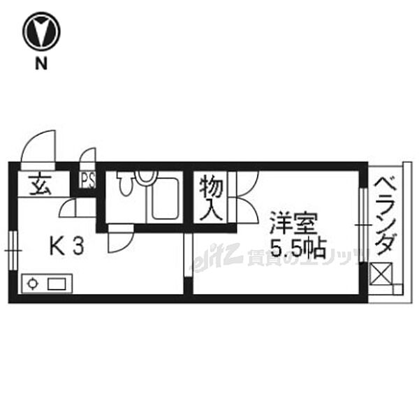 ソレーユー藤井 103｜京都府京都市右京区西院東今田町(賃貸アパート1K・1階・18.00㎡)の写真 その2