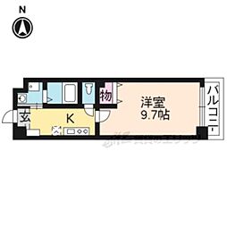Bo.上七軒 1Kの間取図画像
