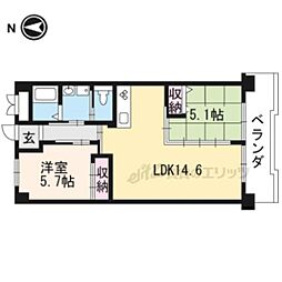 第2くめマンション 3階2LDKの間取り