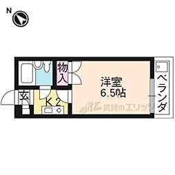 メゾン西野山 1Kの間取図画像
