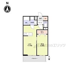 ForestMaison京都北山 WEST 1LDKの間取図画像