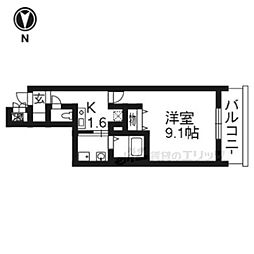 プライム西洞院 1Kの間取図画像
