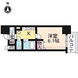 ラナップスクエア京都西陣 1Kの間取図画像