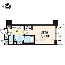 ベラジオ京都西陣 1Kの間取図画像