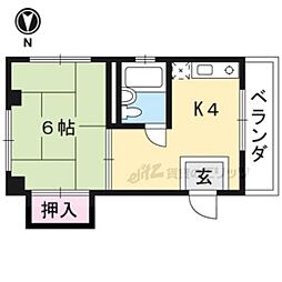 青葉マンション 1Kの間取図画像