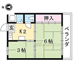 シオン荘 2Kの間取図画像