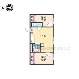 メゾン・ド・ステラ2 2DKの間取図画像