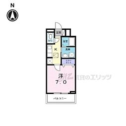 京都市北区大宮北林町アパート 1Kの間取図画像