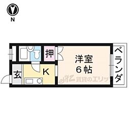 ポルト壱番館 1Kの間取図画像