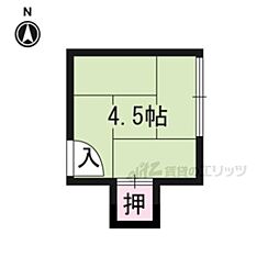 中南荘 ワンルームの間取図画像
