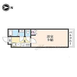 仮)フラッティ三軒町 1Kの間取図画像