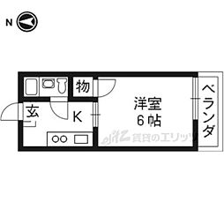 ハイツ修学院 1Kの間取図画像