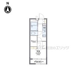 レオパレス御池 1Kの間取図画像