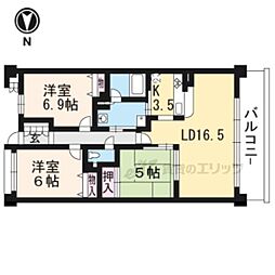 ユニーブル京都紫野 3LDKの間取図画像