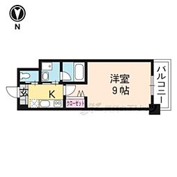 グランレブリー太秦天神川 1Kの間取図画像