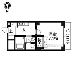 ロイヤルプラザ堀川 1Kの間取図画像