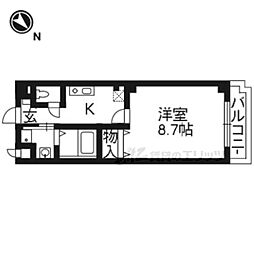 グランツ・宝ヶ池 1Kの間取図画像