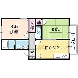 ハイカムールカスガ 2DKの間取図画像