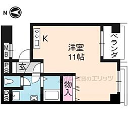 京都友禅文化会館 ワンルームの間取図画像