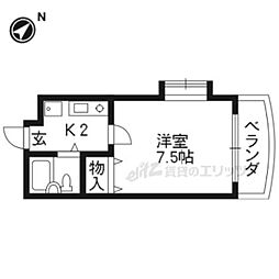 アーバンレジデンス神山台 1Kの間取図画像