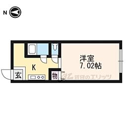 クリヨン2 ワンルームの間取図画像