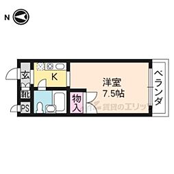 メゾン・ド・ハラ 1Kの間取図画像