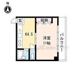 コーポ大鷺 1Kの間取図画像