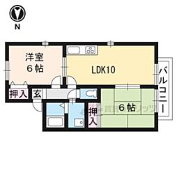 クレール井ノ口A棟 2LDKの間取図画像