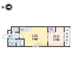 ソリティア梅小路 1LDKの間取図画像