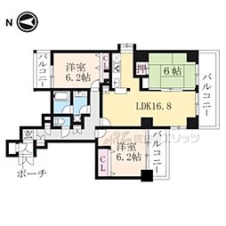 デ・リード烏丸東 3LDKの間取図画像