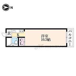 シャルマン松原通 ワンルームの間取図画像